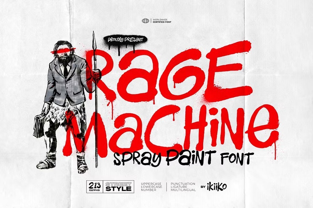 Rage Machine 手绘涂鸦喷绘字体